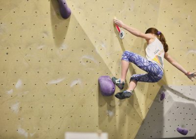 female participant climbing