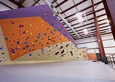 low angle view of bouldering wall
